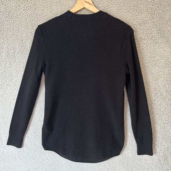 HOLLISTER Thermal Spell Out Shirt Mens Small Black Cursive Grunge Skater Y2K - Picture 9 of 13